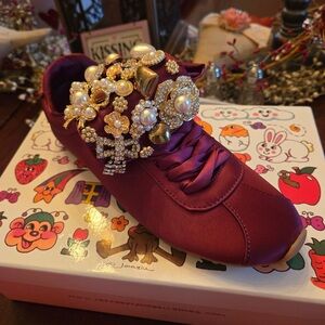 Jeffrey Campbell shelter satin ornamented tongue sneakers